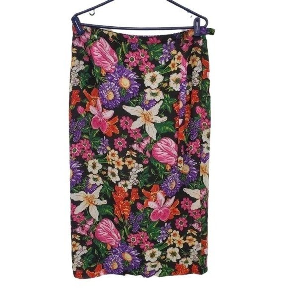 Nygard Collection Petite Floral Wrap Skirt - Picture 2 of 9